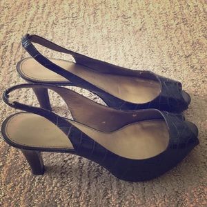 Marc Fisher open toe sling back heels